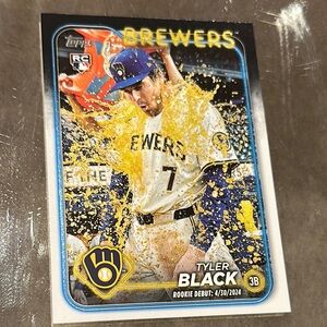 Topps Brewers Rookie Card with Yellow and Blue Accents